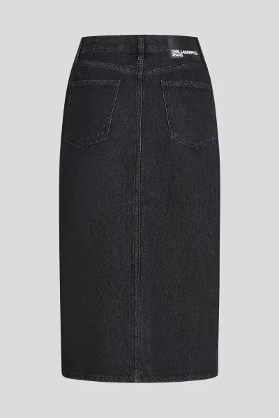 Sukňa Karl Lagerfeld Jeans Klj Tied Denim Midi Skirt Stone Washed Black