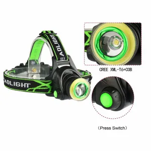 MG LC2 LED čelovka, čierna/zelená