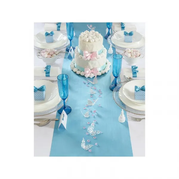 PartyDeco Saténová organza tyrkysová 0,36 x 9 m