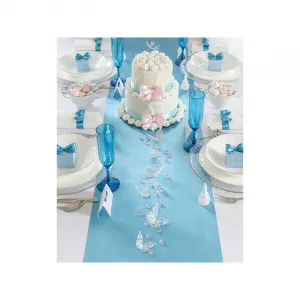 PartyDeco Saténová organza tyrkysová 0,36 x 9 m