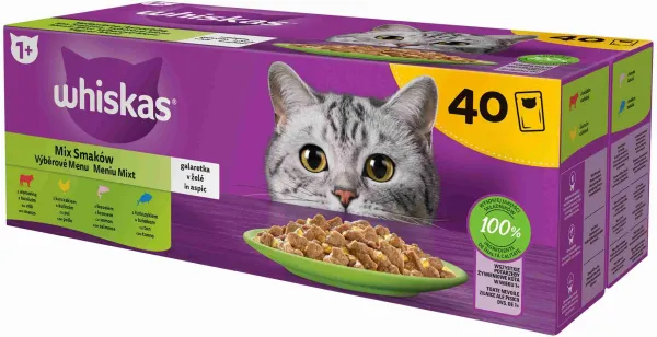 WHISKAS Kapsička Mixovaný výber v želé 40pack
