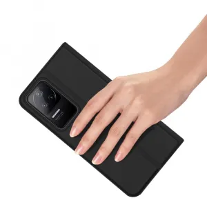 Dux Ducis Skin Pro knižkové kožené puzdro na Xiaomi Poco F4 5G, čierne