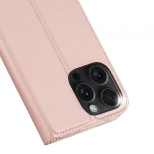 Dux Ducis Skin Pro knižkové puzdro na iPhone 16 Pro Max, ružové