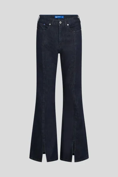Džínsy Karl Lagerfeld Jeans Klj Hr Flared Denim W/Slit Rinse Blue