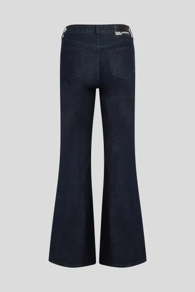 Džínsy Karl Lagerfeld Jeans Klj Hr Flared Denim W/Slit Rinse Blue