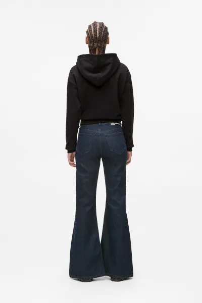 Džínsy Karl Lagerfeld Jeans Klj Hr Flared Denim W/Slit Rinse Blue