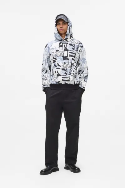 Mikina Karl Lagerfeld Jeans Klj Relaxed Aop Hoodie Urban Texture Aop