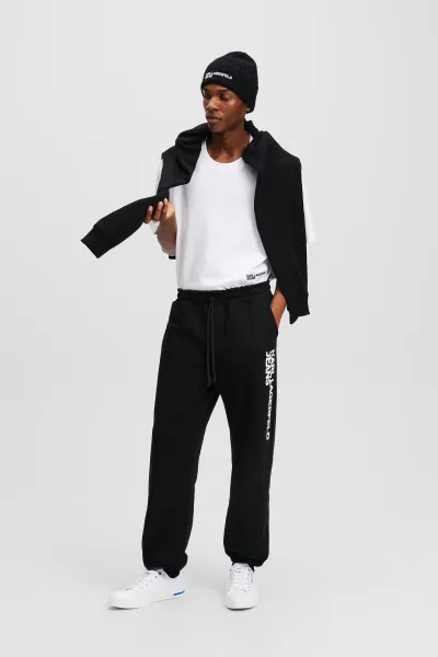 Tepláky Karl Lagerfeld Jeans Klj Text Logo Slim Sweatpant Black