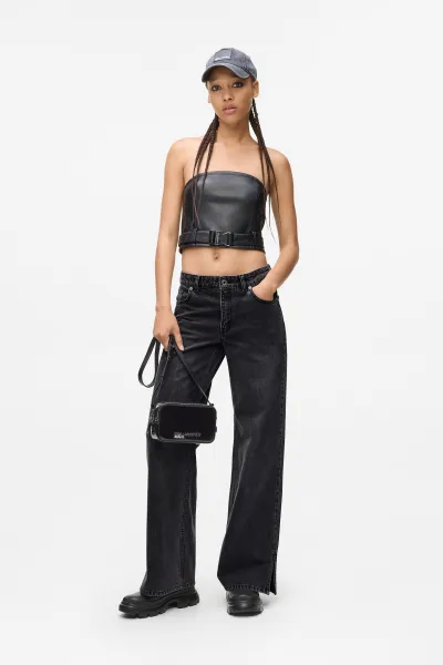 Džínsy Karl Lagerfeld Jeans Klj Lr Wide Leg Denim Washed Black