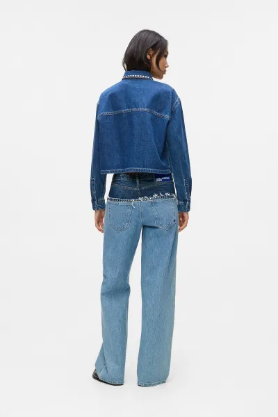 Džínsy Karl Lagerfeld Jeans Klj Mr Relaxed Blocked Denim Mid Blue Blocked