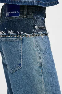 Džínsy Karl Lagerfeld Jeans Klj Mr Relaxed Blocked Denim Mid Blue Blocked