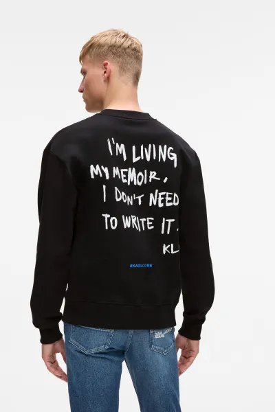 Mikina Karl Lagerfeld Jeans Klj Relaxed Karlism Sweat Black