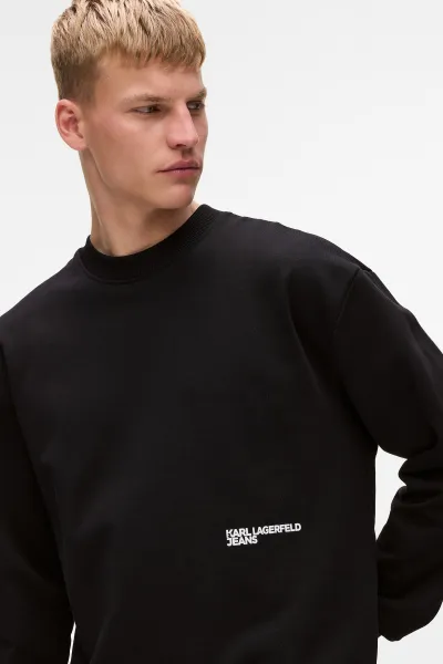 Mikina Karl Lagerfeld Jeans Klj Relaxed Karlism Sweat Black
