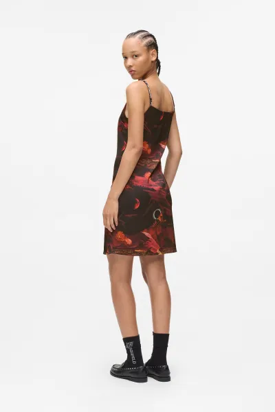 Šaty Karl Lagerfeld Jeans Klj Canyon Aop Satin Dress Canyon Sunset