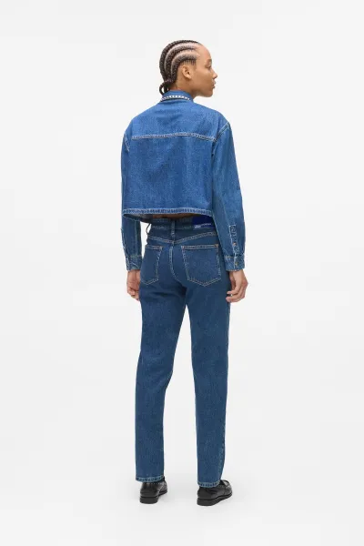 Džínsy Karl Lagerfeld Jeans Klj Mom Stud Denim Washed Mid Blue