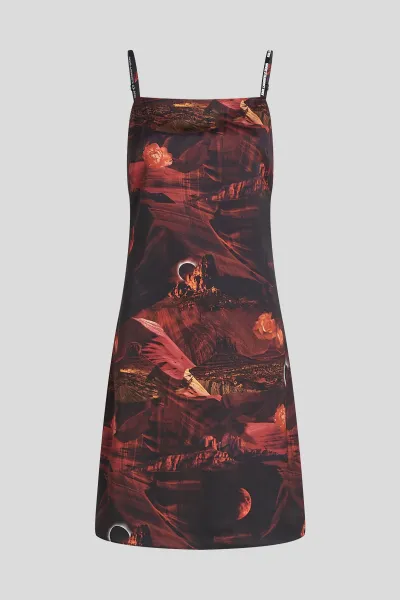 Šaty Karl Lagerfeld Jeans Klj Canyon Aop Satin Dress Canyon Sunset
