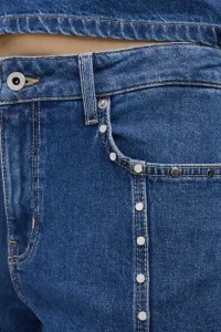Džínsy Karl Lagerfeld Jeans Klj Mom Stud Denim Washed Mid Blue