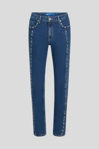 Džínsy Karl Lagerfeld Jeans Klj Mom Stud Denim Washed Mid Blue