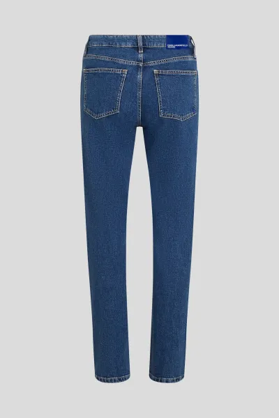 Džínsy Karl Lagerfeld Jeans Klj Mom Stud Denim Washed Mid Blue
