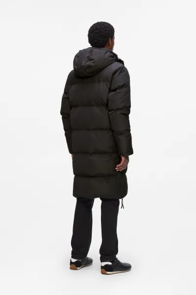 Kabát Karl Lagerfeld Long Puffer W/ Side Zippers Black