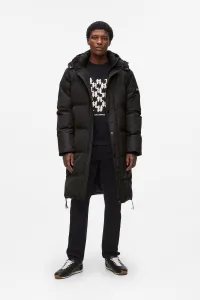 Kabát Karl Lagerfeld Long Puffer W/ Side Zippers Black