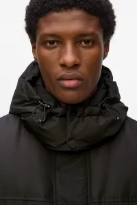 Kabát Karl Lagerfeld Long Puffer W/ Side Zippers Black