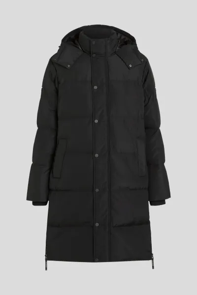 Kabát Karl Lagerfeld Long Puffer W/ Side Zippers Black