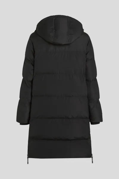 Kabát Karl Lagerfeld Long Puffer W/ Side Zippers Black
