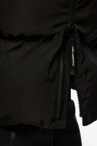Kabát Karl Lagerfeld Long Puffer W/ Side Zippers Black