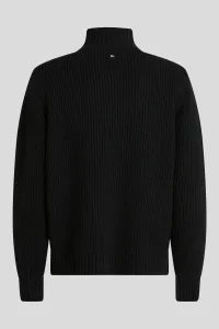 Sveter Karl Lagerfeld Kl Half Zip Wool Turtleneck Black