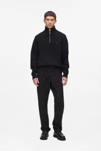 Sveter Karl Lagerfeld Kl Half Zip Wool Turtleneck Black