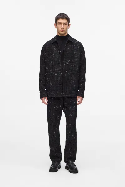 Košeľa Karl Lagerfeld Boucle Overshirt Black