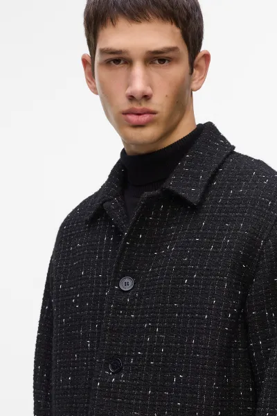 Košeľa Karl Lagerfeld Boucle Overshirt Black