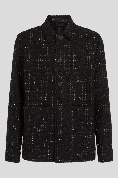 Košeľa Karl Lagerfeld Boucle Overshirt Black