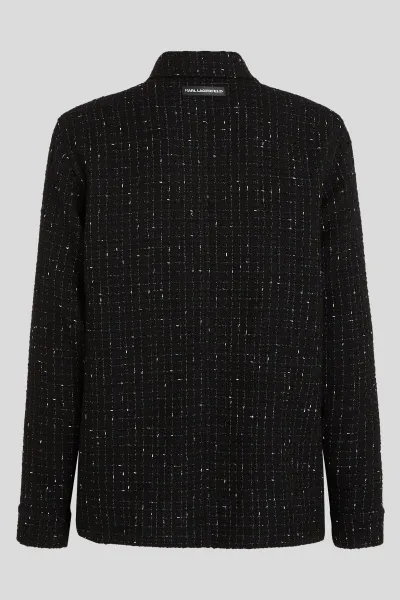 Košeľa Karl Lagerfeld Boucle Overshirt Black