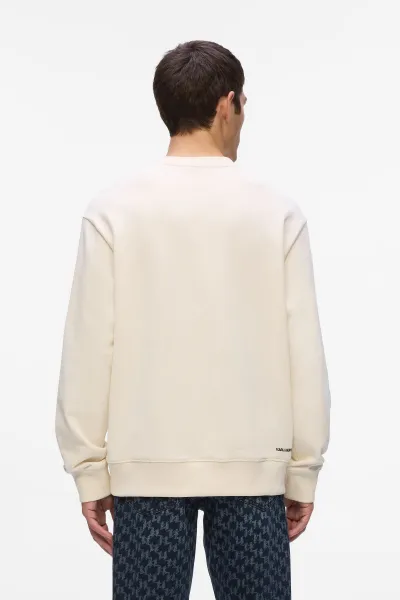 Mikina Karl Lagerfeld Monogram Box Sweatshirt Cannoli Cream