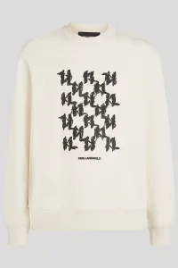 Mikina Karl Lagerfeld Monogram Box Sweatshirt Cannoli Cream