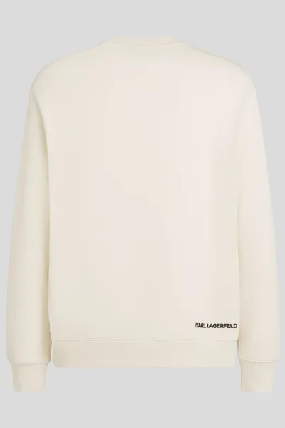 Mikina Karl Lagerfeld Monogram Box Sweatshirt Cannoli Cream