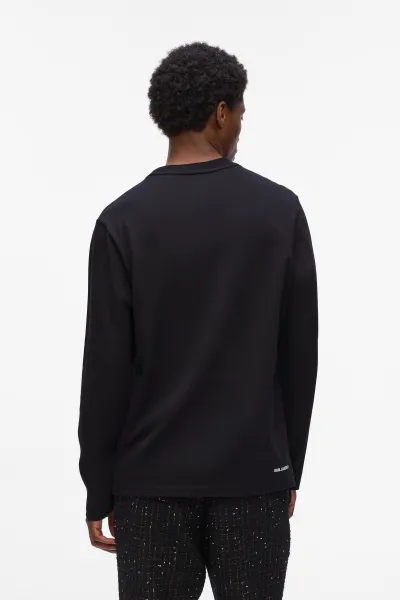 Tričko Karl Lagerfeld Ls T-Shirt W/ Logo Patch Black