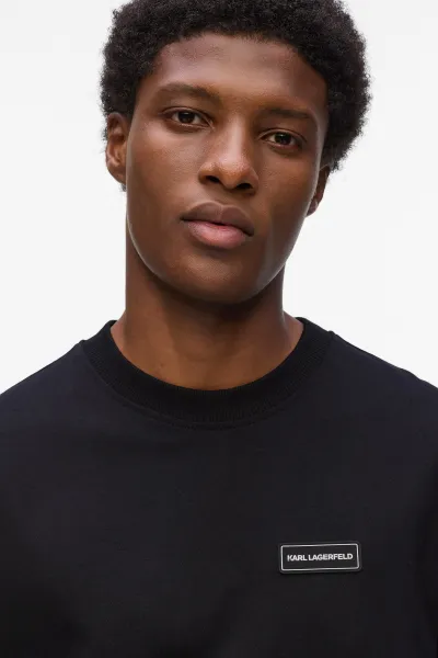 Tričko Karl Lagerfeld Ls T-Shirt W/ Logo Patch Black