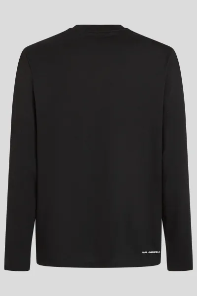 Tričko Karl Lagerfeld Ls T-Shirt W/ Logo Patch Black