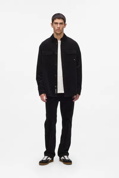 Košeľa Karl Lagerfeld Corduroy Overshirt Black