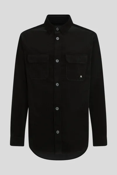 Košeľa Karl Lagerfeld Corduroy Overshirt Black