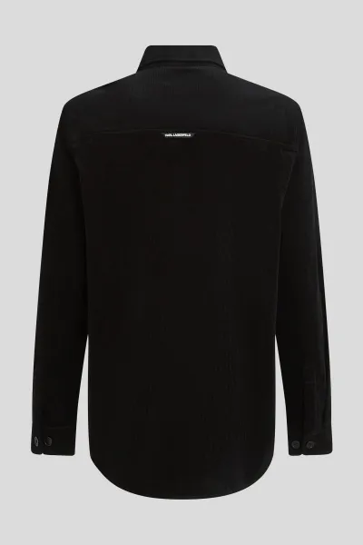 Košeľa Karl Lagerfeld Corduroy Overshirt Black
