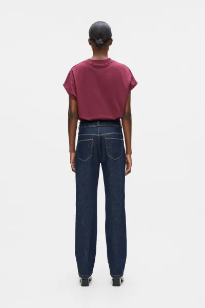 Džínsy Karl Lagerfeld Retro Straight Denim Pants Dark Blue Denim
