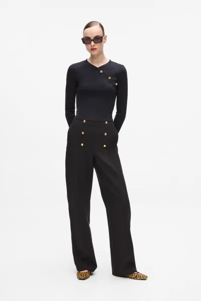 Nohavice Karl Lagerfeld Retro Tailored Pants Black