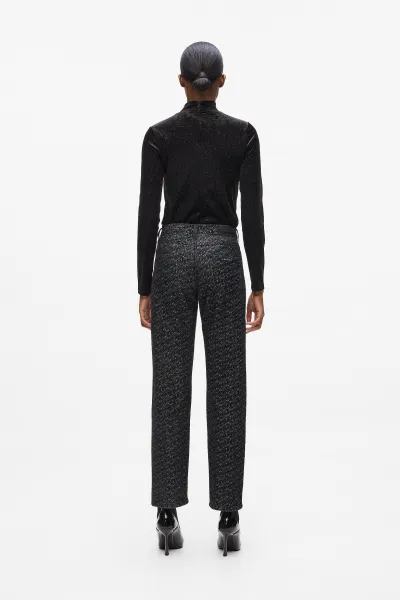 Džínsy Karl Lagerfeld Logo Straight Denim Pants Dark Grey Denim