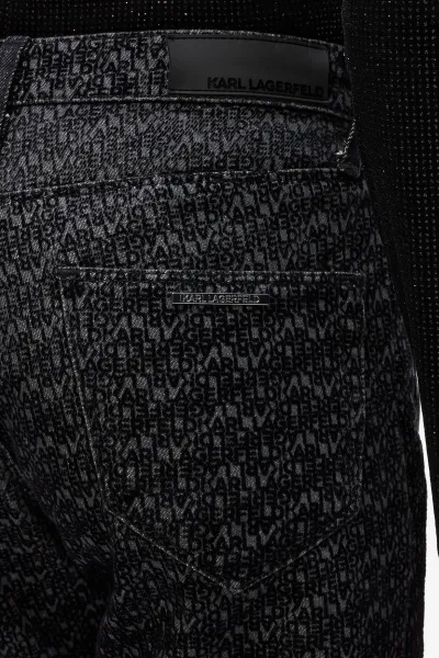 Džínsy Karl Lagerfeld Logo Straight Denim Pants Dark Grey Denim