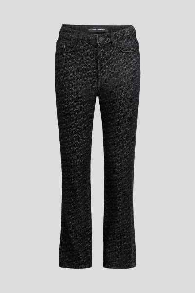 Džínsy Karl Lagerfeld Logo Straight Denim Pants Dark Grey Denim