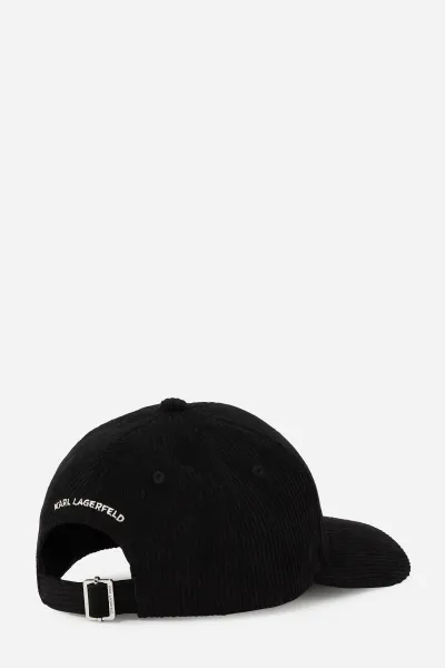 Šiltovka Karl Lagerfeld K/Monogram Corduroy Cap Black